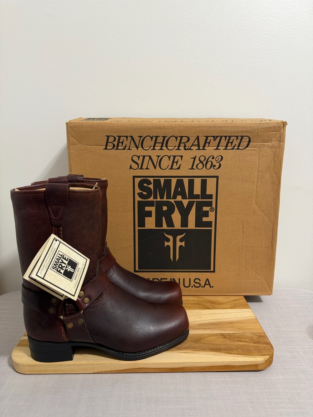 Frye NEW Youth Vintage Small Frye Pull On Harness Boots Size 1.5 #267081